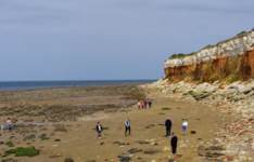 Hunstanton quarry scarring on left - iron stone on right.png