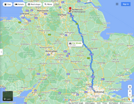 Whitehall - Doncaster route map.png
