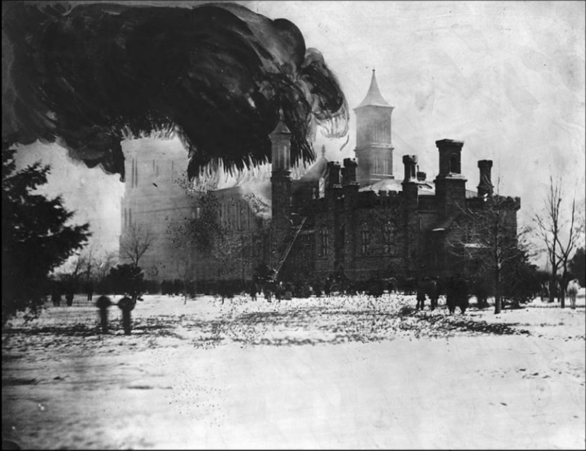 Smithsonian Fire 1865. Heavily retouched by Alexander Gardner as he painted flames on the phot...jpg Smithsonian Fire 1865. Heavily retouched by Alexander Gardner as he painted flames on the phot...jpg