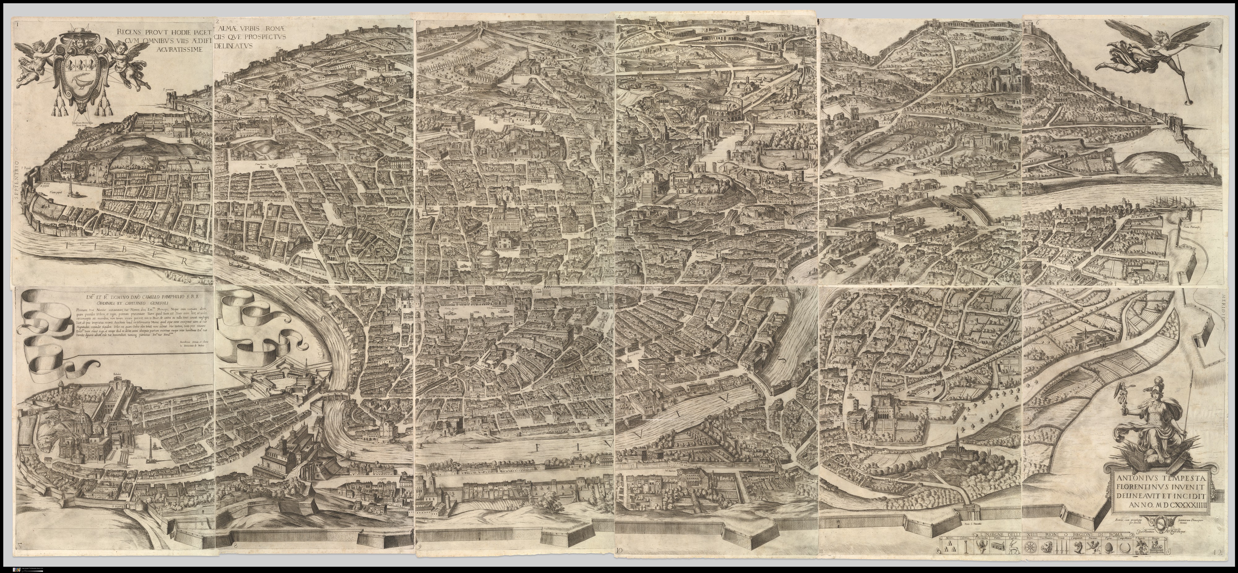1645 Antonio Tempesta Map of Rome.jpg