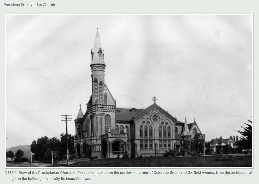 PASADENA FIRST PRESBYTERIAN CHURCH 1885.PNG