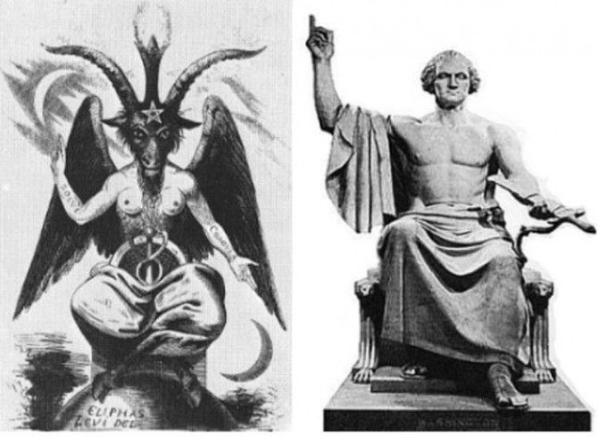 Image result for baphomet and washington